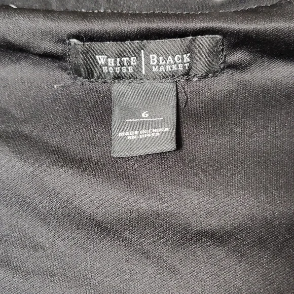 White House Black Market Lined Black Sleeveless Dress W White Polka Dots Size 6 - Picture 8 of 8